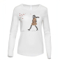Preview: Louis & Louisa, T-Shirt, Leo Mädchen, beige braun, Langarm